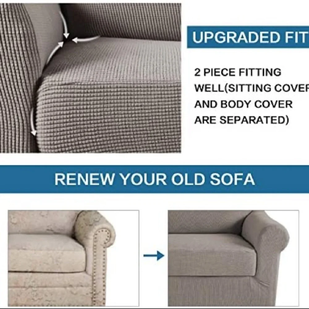 VERSAILTEX Stretch Chair Slipcovers 2 Pieces Armchair Cover Furniture Protector